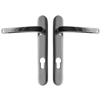 ASEC Vital Lever Short Backplate 122mm Centres - Polished Silver