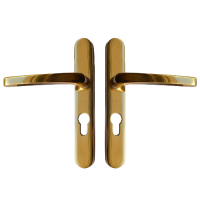 ASEC Vital Lever Long Backplate 211mm Centres - Polished Gold