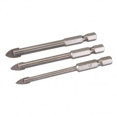 Hex Drive Tile & Glass Drill Bit 3 pieces Set (5, 6 & 8mm)