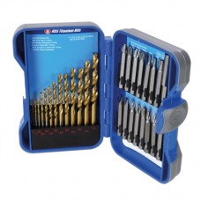 Titanium-Coated HSS Drill Bit & CRV Screwdriver Bit Set 29 pieces (1 - 7mm)