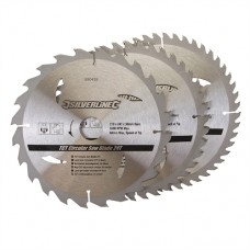 TCT Circular Saw Blades 24, 40, 48T 3pk (210 x 30 - 25, 16mm Rings)