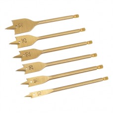 Titanium-Coated Flat Bit Set 6 pieces (10 - 32mm)